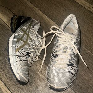 Asics White and Black Running Shoes